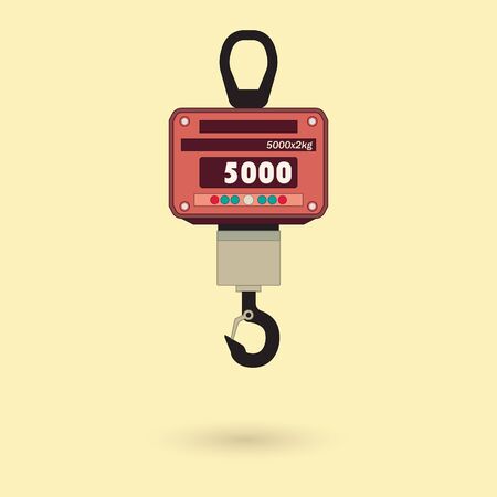 Electronic scales for weighing large items. The vector is made in a flat style. Hanging electronic scales.のイラスト素材