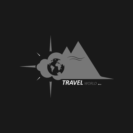 Tourism logo. The emblem of the traveler. Vector logo of travel company.のイラスト素材