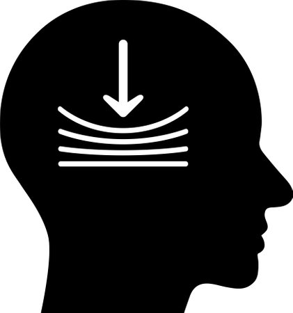 Flat icon in the human head symbolizing pressure as a concept of personal resilienceのイラスト素材