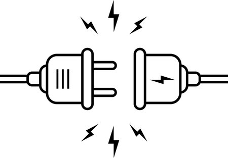 Vector icon of electric plug in as a concept connections or inclusionsのイラスト素材