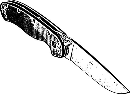Folding pocket knife isolated on transparent backgroundのイラスト素材