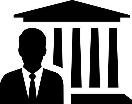 The government building and manager icon as a concept of management and regulationのイラスト素材