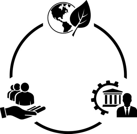 Environmental conservation as ESG principles concept in the form of vector iconsのイラスト素材