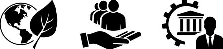Environment, Social and Governance icons as ESG principles conceptのイラスト素材