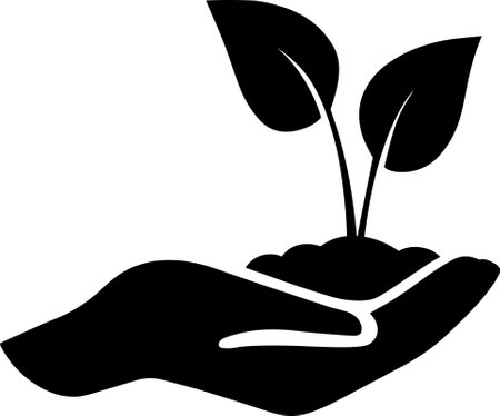 Icon of a sprouting plant from a of earth as a environmental conservation conceptのイラスト素材