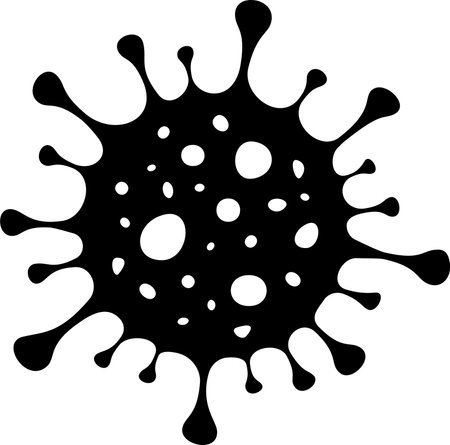 A virus icon as a concept of a pandemic or epidemic diseaseのイラスト素材