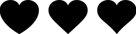 Heart icons as a concept of love and sympathy, flat design styleのイラスト素材