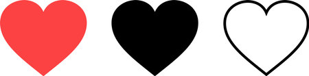 Set of vector heart icons as a concept of love and sympathy styleのイラスト素材