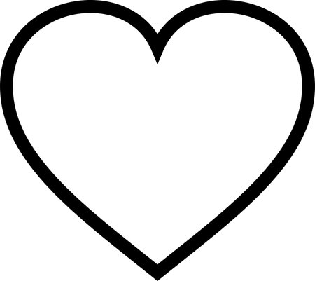 Linear style heart icon as a concept of love and sympathyのイラスト素材