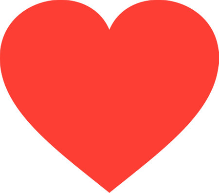 Red heart icon as a concept of love, flat design styleのイラスト素材