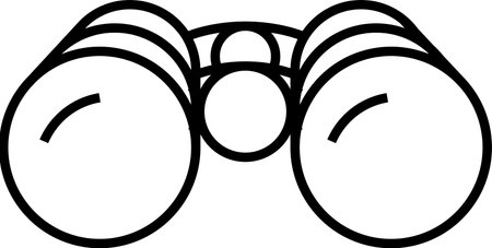 Linear vector icon of a binoculars as a vision conceptのイラスト素材