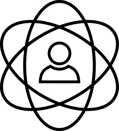 Linear vector icon of a person in the spotlight as a main values conceptのイラスト素材