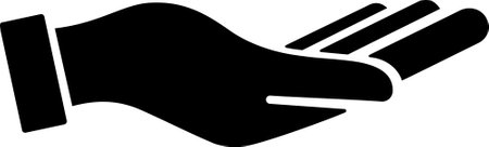 Flat vector hand icon isolated on white backgroundのイラスト素材