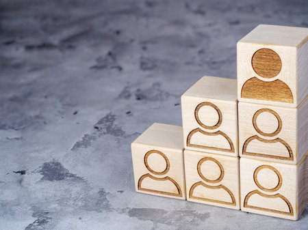 Symbols of the target buyer among all customers as a marketing strategy conceptの写真素材