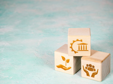 ESG symbols as a concept of environmental conservation and high quality of corporate governanceの写真素材