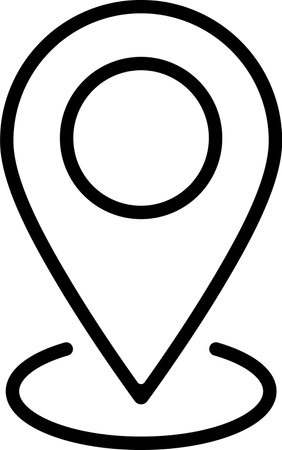 Linear icon of map pin as navigation conceptのイラスト素材