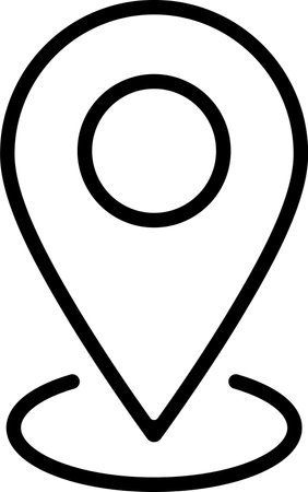 Linear icon of map pin as route navigation conceptのイラスト素材
