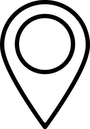 Linear icon of map pin as concept of navigation or place locationのイラスト素材