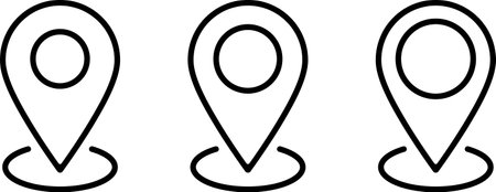 Set of linear icons of map pin as location conceptのイラスト素材