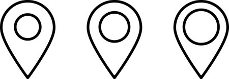 Set of linear icons of map pin as navigation conceptのイラスト素材