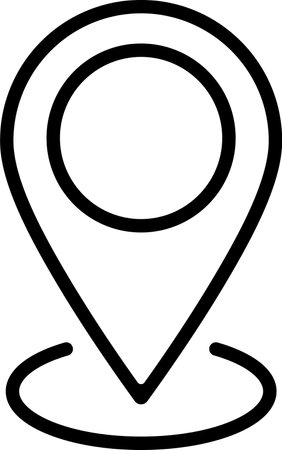 Linear icon of map pin as place position conceptのイラスト素材