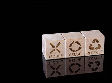 Reduce, Reuse and Recycle symbols as a modern model of business developmentの写真素材