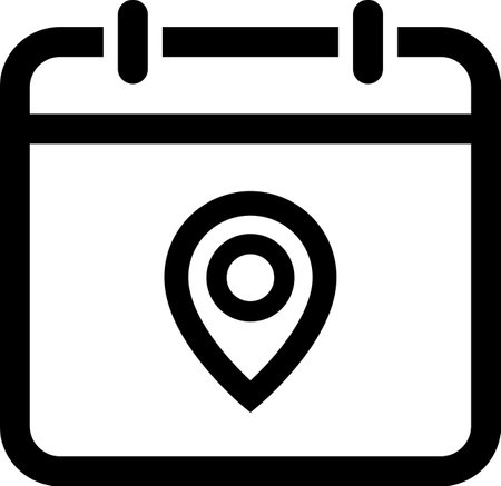 Linear icon of location on tear-off calendar as reminder of eventのイラスト素材