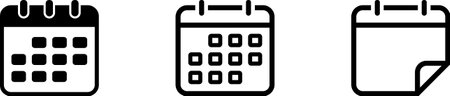 Set of tear-off calendar sheet icons as web design for businessのイラスト素材