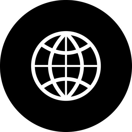 Flat Go to Web icon as globe or world symbolのイラスト素材