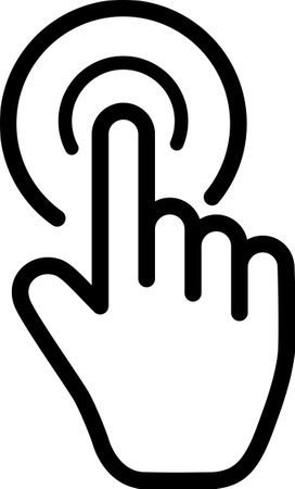 Line icon as hand of clicking cursor of computer mouseのイラスト素材