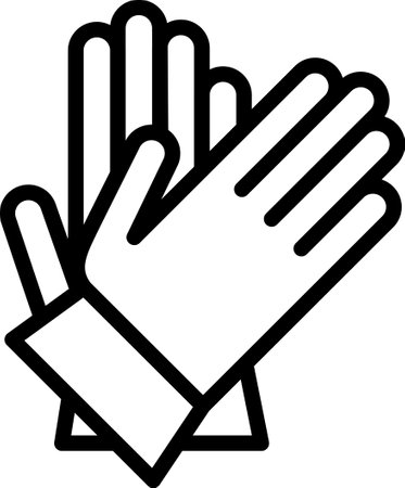 Line construction safety gloves icon as an editable outline for web designのイラスト素材