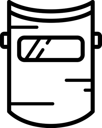 Line icon of welding mask as an editable outline for web designのイラスト素材