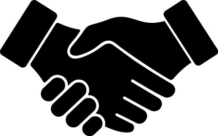 The icon of handshake as concept of trust, partnership and support, flat designのイラスト素材