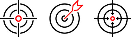Set of linear target icons as a target marketing iconsのイラスト素材