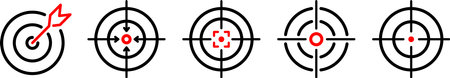 Set of linear target icons as a marketing focus conceptのイラスト素材