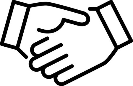 The handshake icon of two hands as concept of business partnershipのイラスト素材