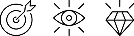 Mission, Vision and Values icons set with mission statementのイラスト素材