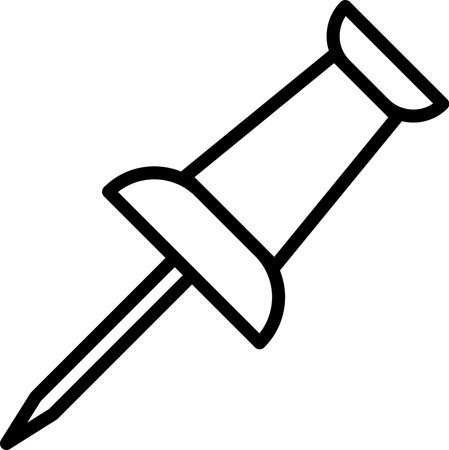 Linear push pin icon as simple template for web designのイラスト素材