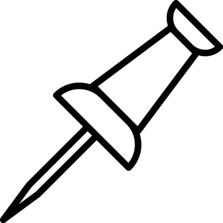 Linear icon of push pin.のイラスト素材