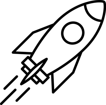 Linear icon of a rocket ship as a concept of creative business ideaのイラスト素材