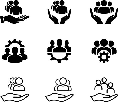 Social icons set as society or communication of people groupのイラスト素材