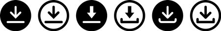Set of download icons as template for design of web page, site or mobile appのイラスト素材