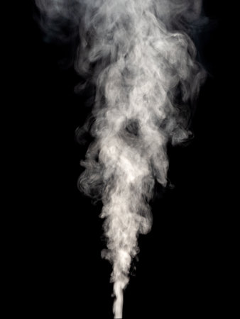 White smoke cloud white smoke isolated on a black backgroundの写真素材