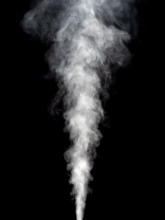 Abstract smoke steam isolated on a black backgroundの写真素材
