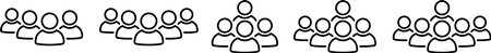 Set of linear icons of user, employee or clientのイラスト素材