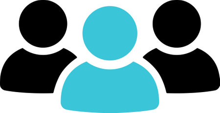 Flat icon of people as concept of leader of team or social groupのイラスト素材