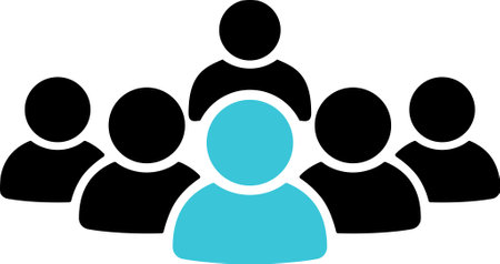Flat icon of people group as concept of targeting and focusing on target customerのイラスト素材
