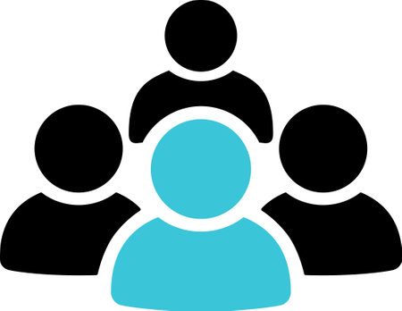 Flat icon of people as concept of leader of social group or populationのイラスト素材