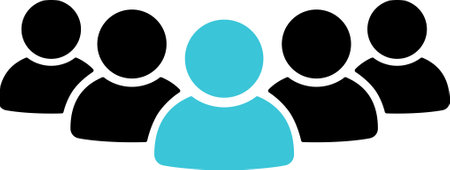 Flat icon of people group as team leader icon or target audience signのイラスト素材