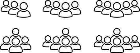 Set of linear icons of customer, employee or clientのイラスト素材